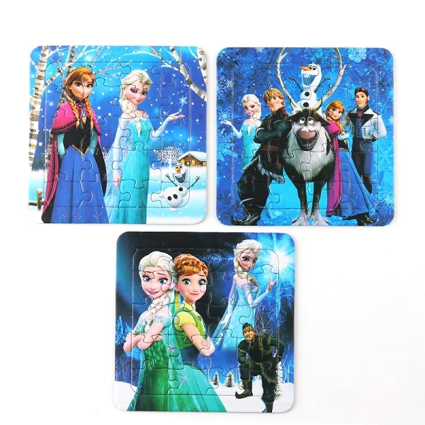 3 pcs Disney замороженные Микки Маус детские развивающие игрушки головоломка для раннего образования Интеллект мультфильм можно сшить игрушки - Цвет: 3 pcs