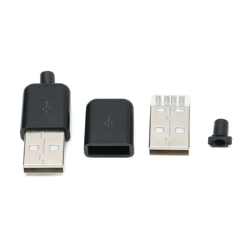 10 шт. DIY Micro USB 2 0 Штекерный разъем комплект с крышками Черный Белый 5 P кабель