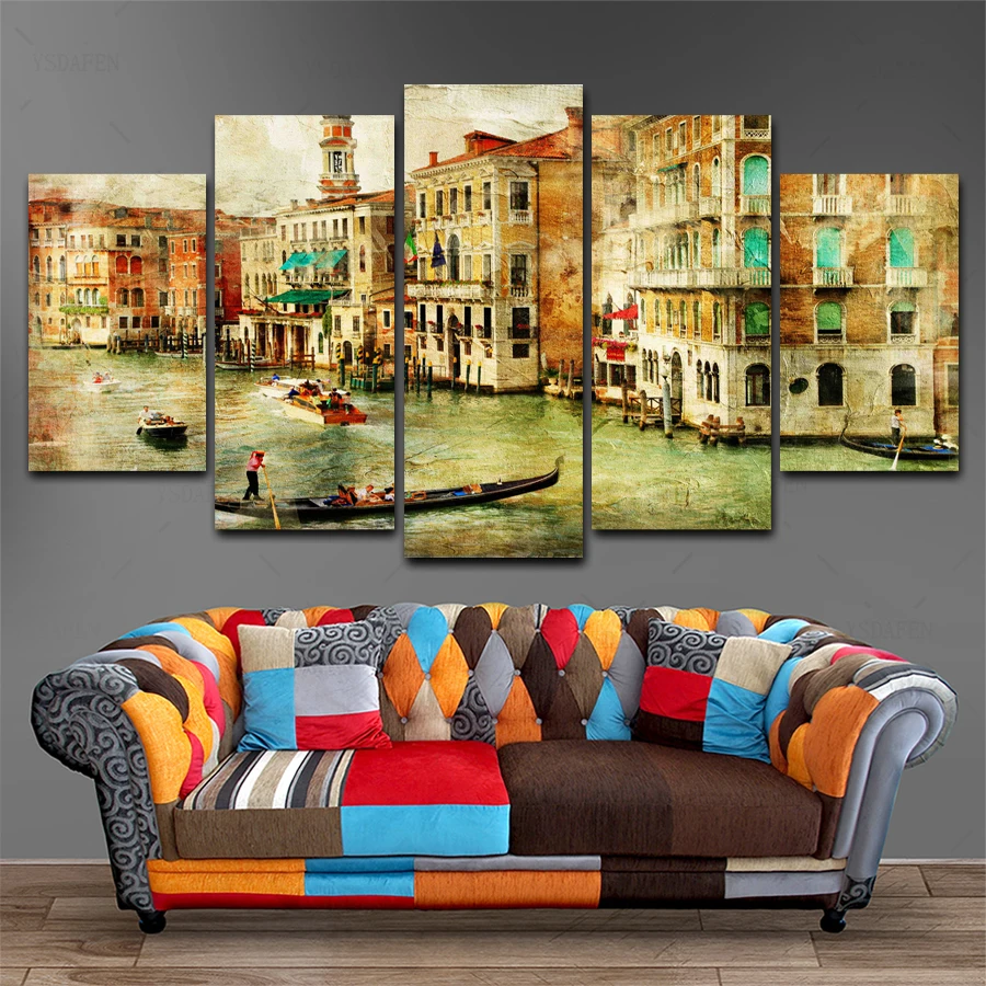 

HD print olieverf Film modulaire foto Scenery poster kind room decor woondecoratie 5 stks canvas art z443