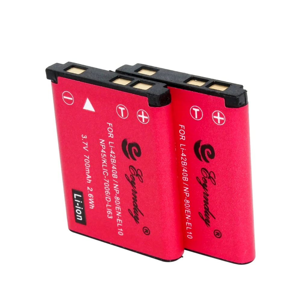 2 шт литиевая батарея + 1 USB зарядное устройство D LI63 KLIC 7006 K7006 EN EL10 LI 40B 42B NP 80 батареи