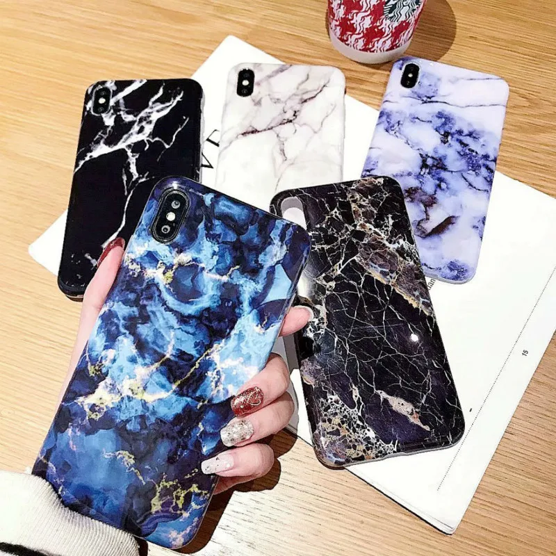 Мраморный чехол для телефона iPhone 7 Чехол 6 6s XS Max роскошный мраморный 8 Plus X XR Мягкий