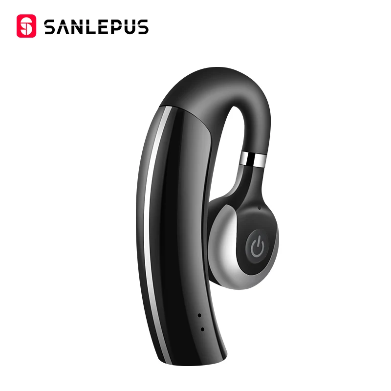 SANLEPUS Мини Bluetooth наушники Беспроводные спортивные наушники стерео гарнитура с микрофоном для телефонов и музыки - Цвет: Черный
