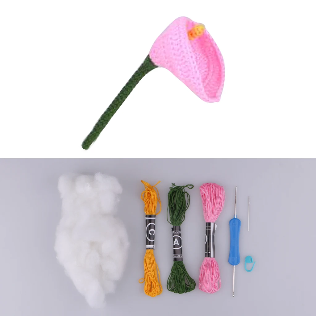 Вязание амигуруми набор(розовый цветок) DIY набивной игрушечный Материал Пакет