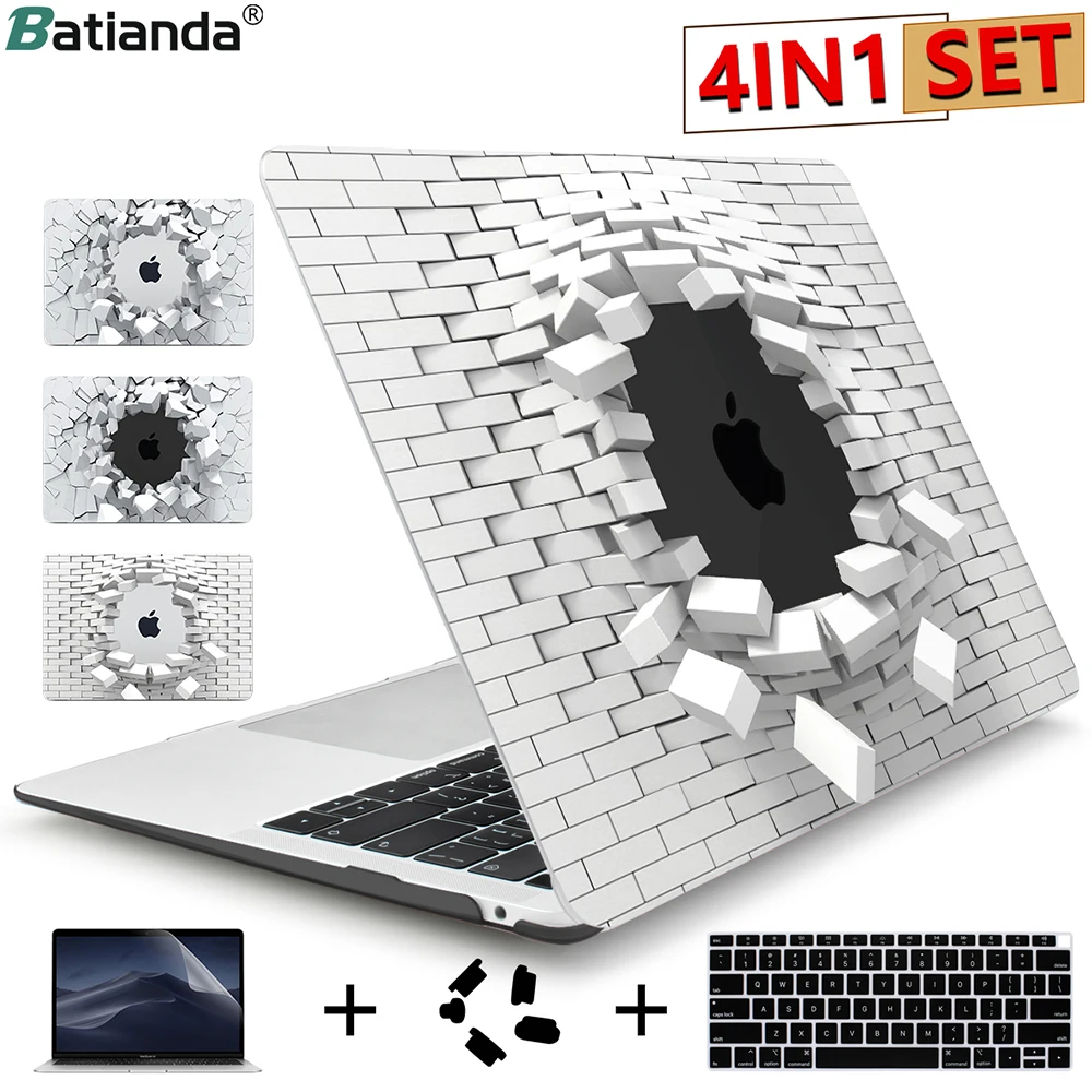 Чехол с кристаллами для Macbook Air 13,3 11 Pro retina 12 13 15, Жесткий Чехол для сенсорной панели ноутбука с клавиатурой, Защитная пленка для экрана