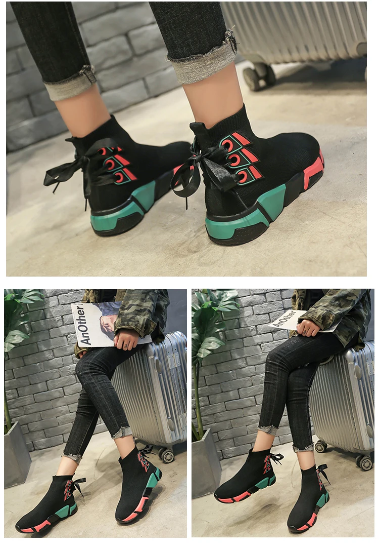 Kjstyrka/; zapatos mujer; Модные дышащие женские кроссовки; tenis feminino; обувь на танкетке для женщин; высокая обувь с перекрестными ремешками