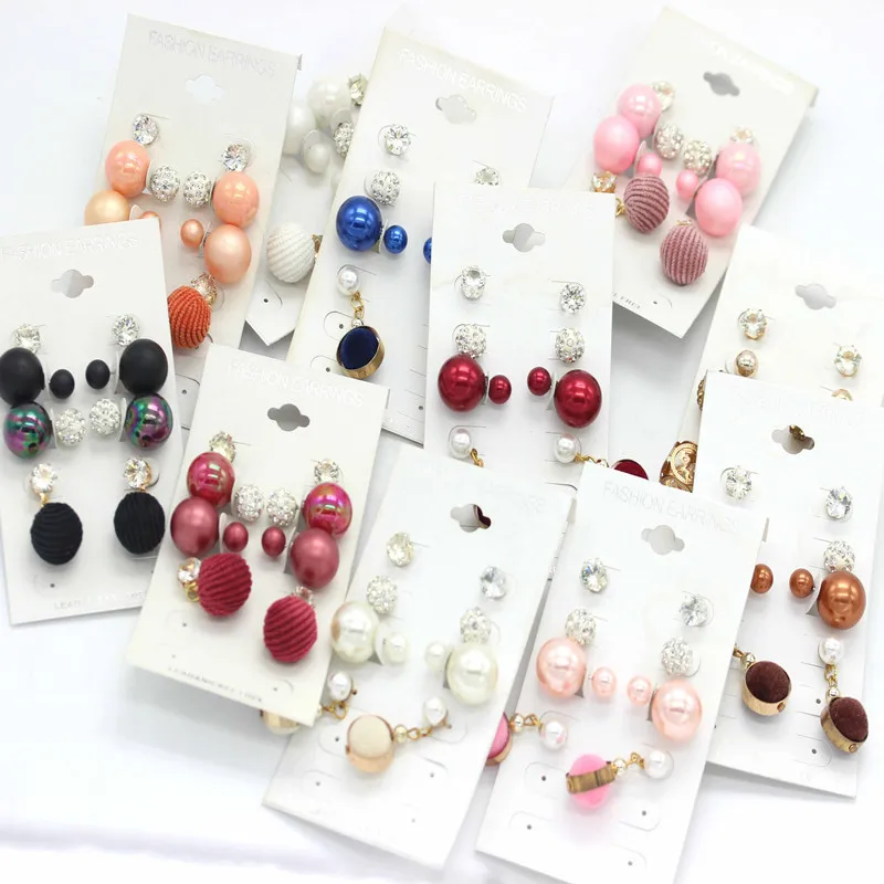 Звезда ювелирные изделия кристалл Двухсторонние серьги наборы 4 пар/уп. гвоздики