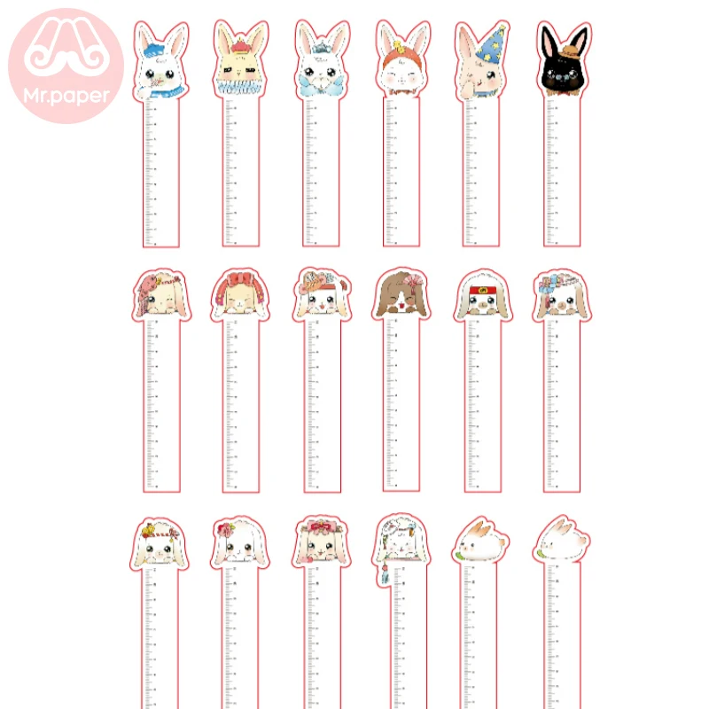 Г-н Бумага 30 шт./кор. Kawaii линейка с кроликом нерегулярные закладки для Новинка для чтения книг, создатель страница инструмент для написания Бумага закладки правителя