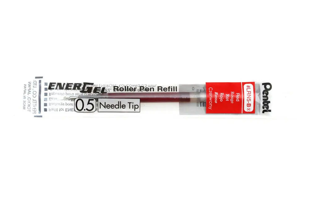 Red 1Pc Pentel nergel X игла для заправки наконечника LRN5 гелевые чернила заправка подходит для BLN75/105 0,5 мм черный/синий/красный цвет - Цвет: Red 1Pc