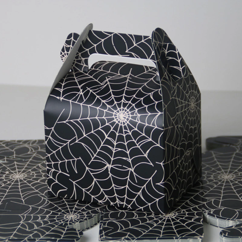25pcs Halloween Spider Web Decoration Black White Cobweb Candy Box Baby Shower Birthday Party Supplies Gift Bag Kids Favor | Дом и сад