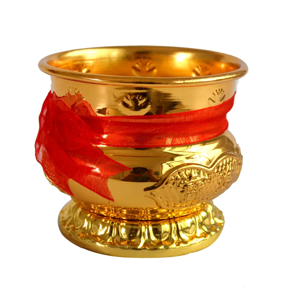

Feng Shui Golden Resin Burner W Red Rop J2338