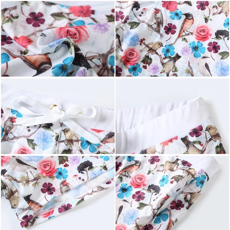 Новинка 2019 сексуальный купальник с цветочным принтом мужские пляжные боксеры