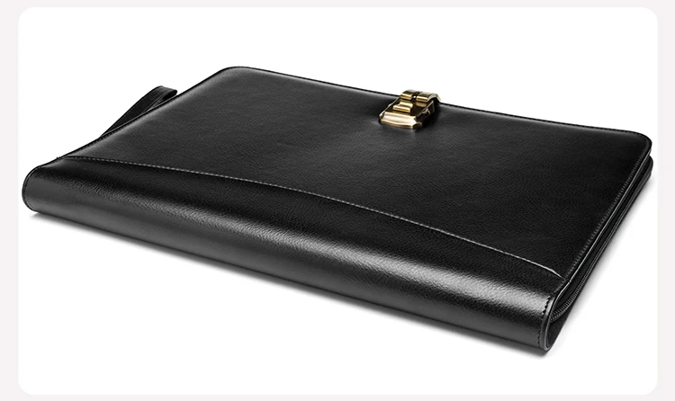 A4 высокое качество из искусственной кожи Padfolio Бизнес Документ сумка менеджера Портфолио файл сумка с паролем калькулятор на молнии клип