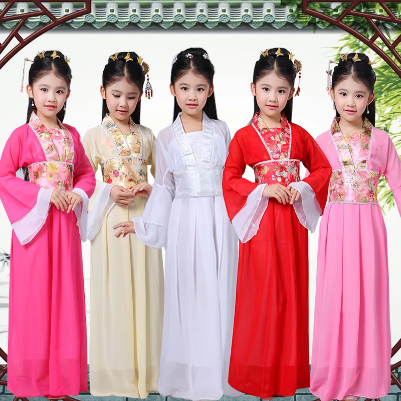 Hanfu платье для девочек детская одежда hanfu китайское Старинное ханьфу косплей