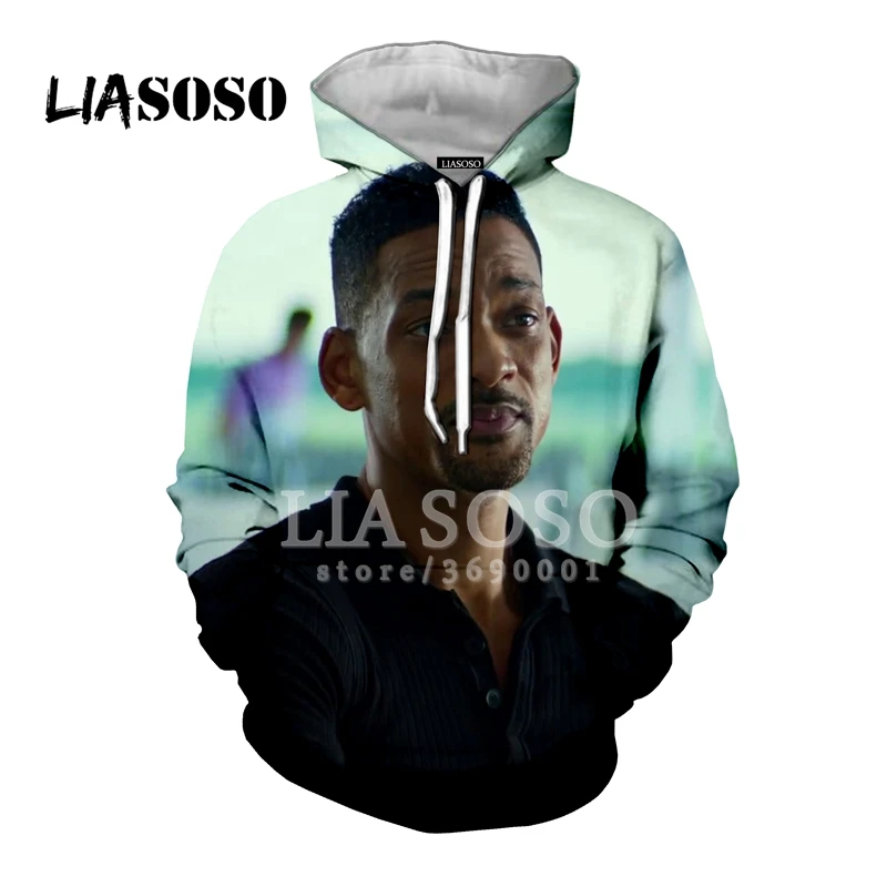 LIASOSO Толстовка 3D ткани с принтом Унисекс Забавные будет Smith Fresh Prince Толстовки