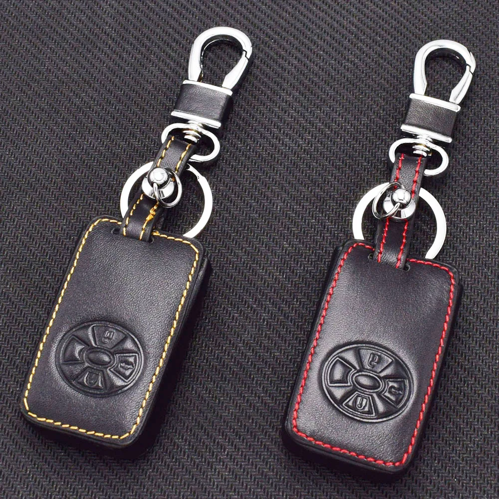 Кожаный чехол для ключей с 3 кнопками Toyota Corolla Yaris Mark X Hilux Vitz Rav4 Aqua Camry Auris Smart Remote Shell