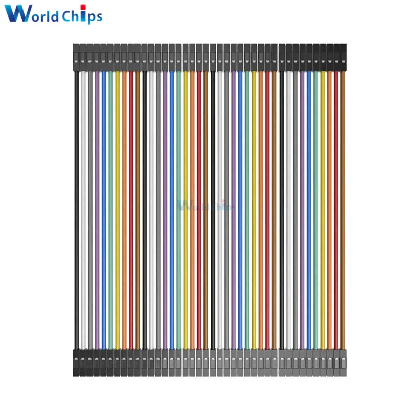 2 X 40pin 80 шт. Dupont кабельная перемычка лента Line разъем гнездо-гнездо 10 см 1P диаметр: 54