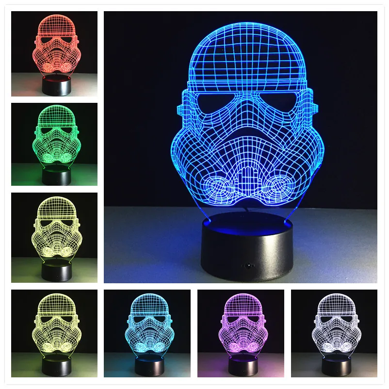 3d лампа креативная маленькая настольная светодиодсветодиодный на голову