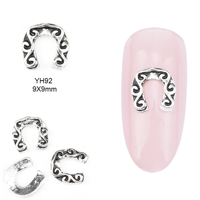 10 шт геометрические 3d nailart измельченный Металл 3 мм золотые гвоздики для ногтей Звезда Крест амулеты арт заклепки деко ongle гвозди товары для рукоделия YH73~ 96 - Цвет: YH92