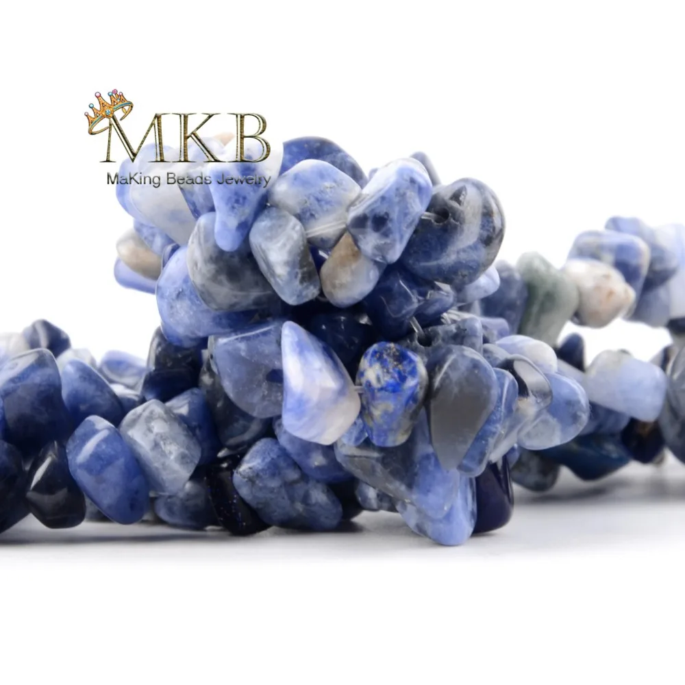 Wholesale Natural Stone Chip Beads Blue Sodalite Gravel For Jewelry Making 3-5mm 5-8mm 8-12mm Irregular Diy Bracelet | Украшения и