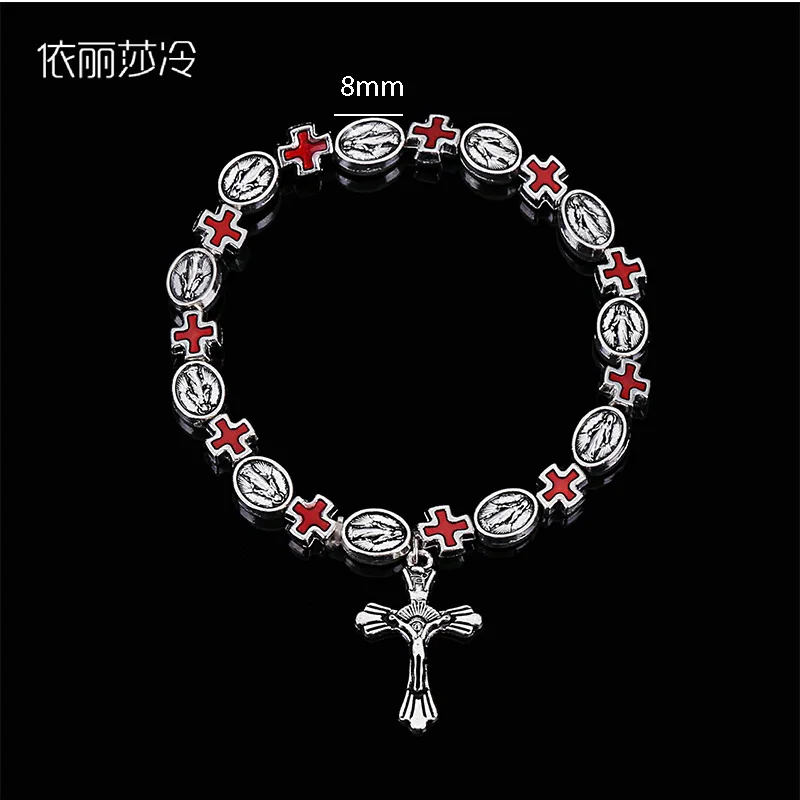 Браслет из бусин с католическими четками Мария | Украшения и аксессуары