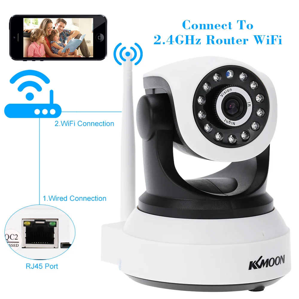 KKMOON беспроводная Wifi 720P H.264 P2P камера безопасности сетевая ИК домашняя наблюдения