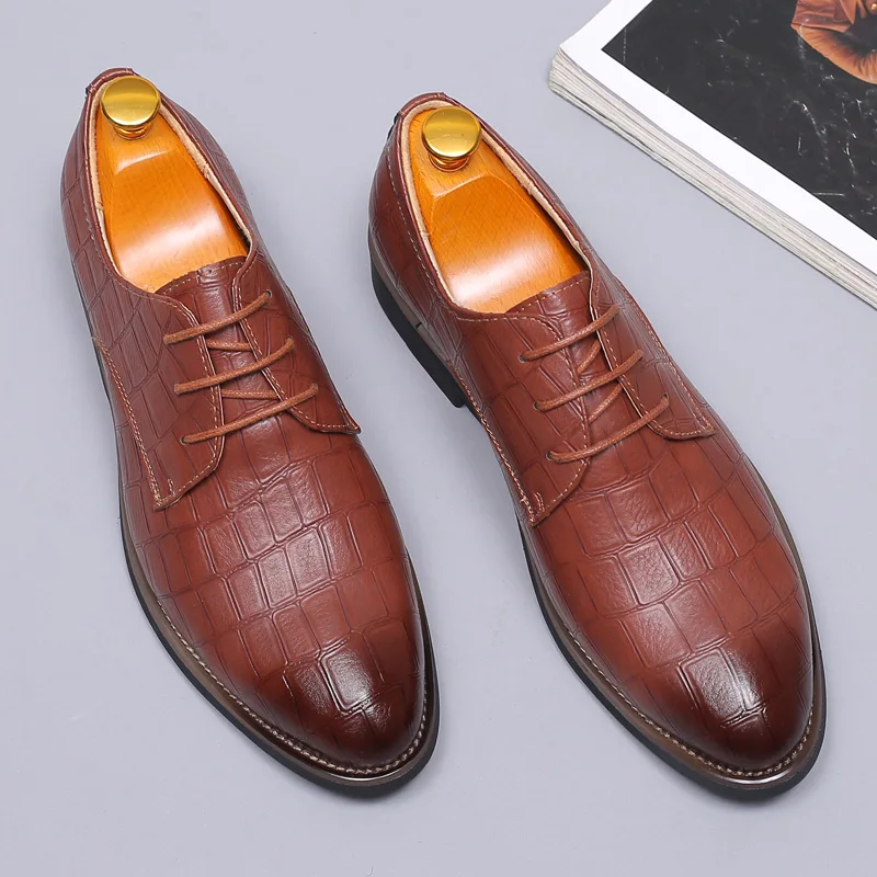 Мужские модельные туфли коллекция 2019 года деловые мужские кожаные Роскошные