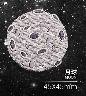 moon Вселенная планета серия астронавт земля Метеор Луна Марс Юпитер Сатурн уран вышивка ткань брошь DIY Патч наклейка - Цвет: moon