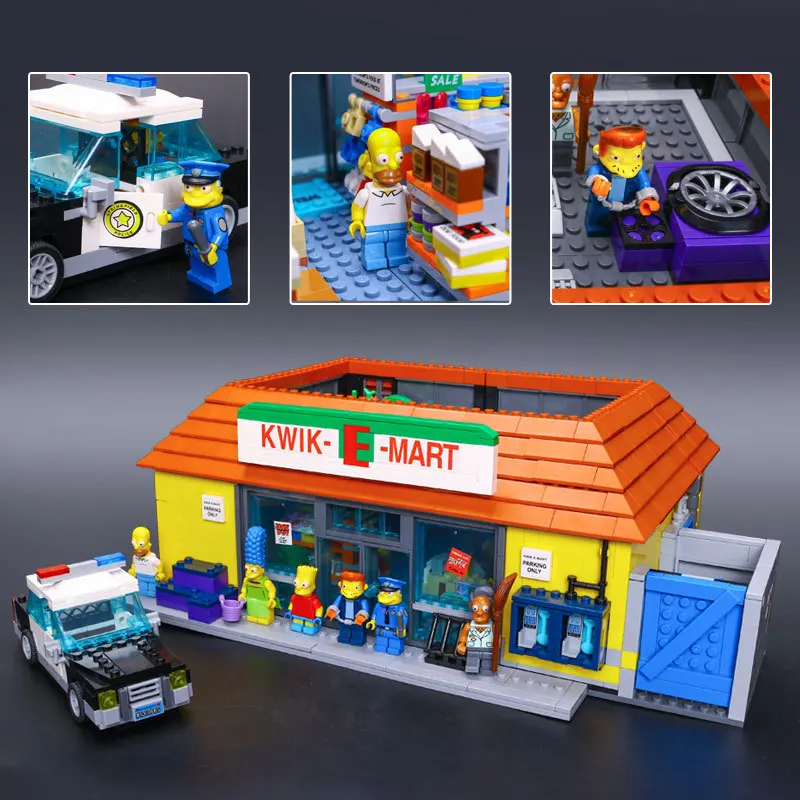 DHL 16004 фильм игрушки 71016 Симпсоны Kwik-E-Mart Строительные блоки Набор кирпичей наборы подарок клон игрушки для детей Рождественский подарок