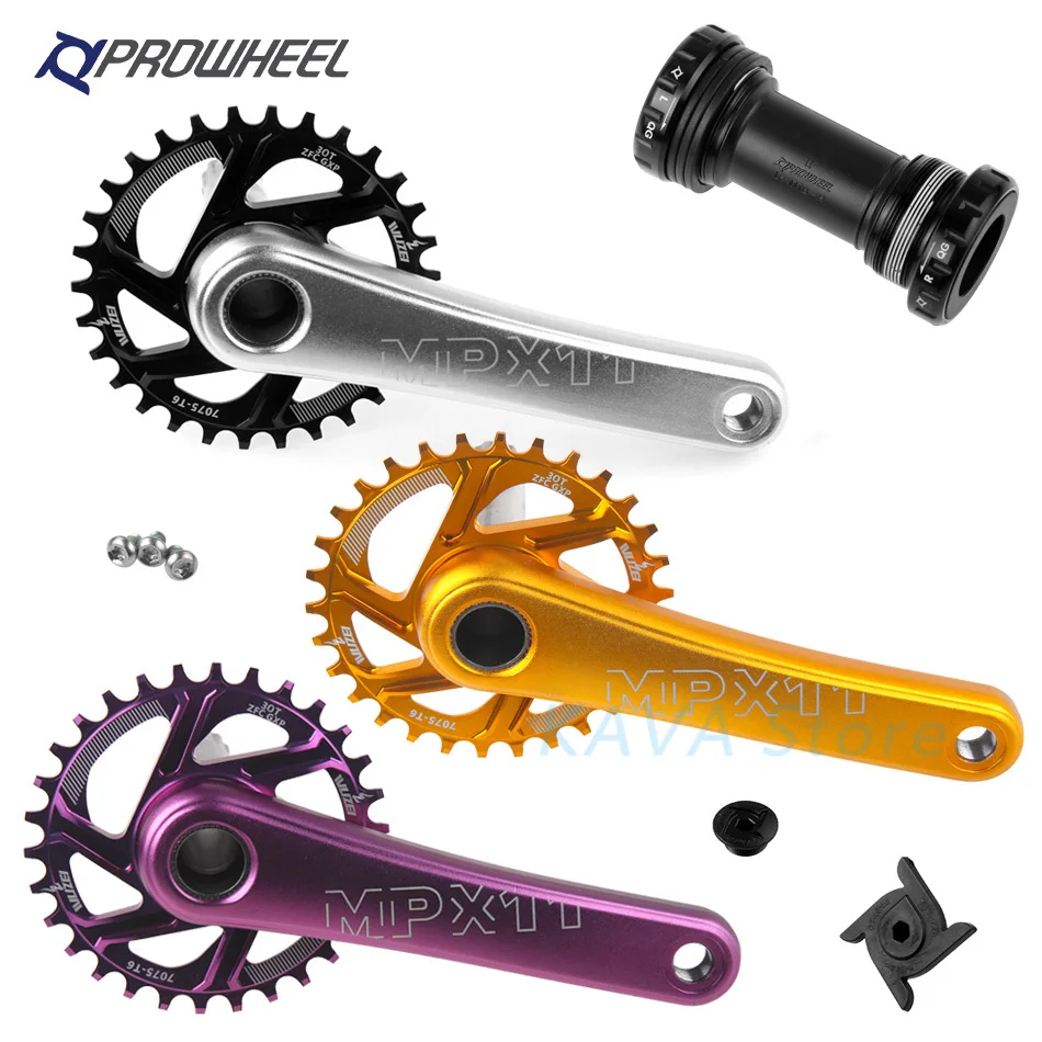 PROWHEEL MTB велосипед для горного велосипеда костюм с каретка BB 170 мм передняя Звездочка узкая широкая цепь из колец цепь 30/32/34/36/38T Crank Звездочка для SRAM GXP