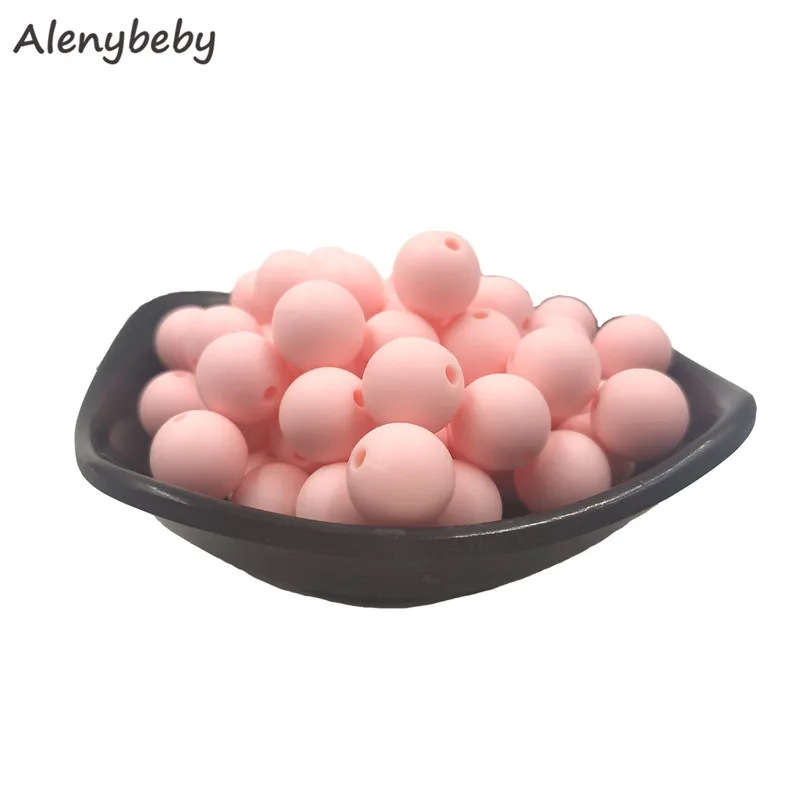 Rose quartz 12 мм, 100 шт, силиконовые бусины, Пищевая силиконовая продукция для прорезывания зубов, жевательные соска, зажимы для цепи, Детские Прорезыватели - Цвет: Rose quartz