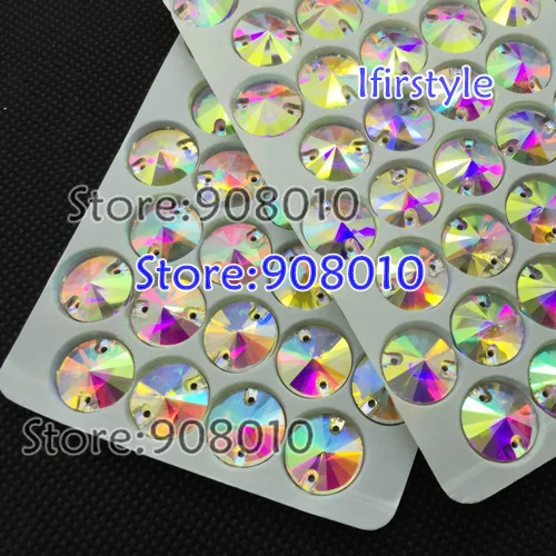 TopStone пришить Стекло Кристалл Круглый Rivoli камень кристально чистый AB 8 мм 10 12 14 16 18 |