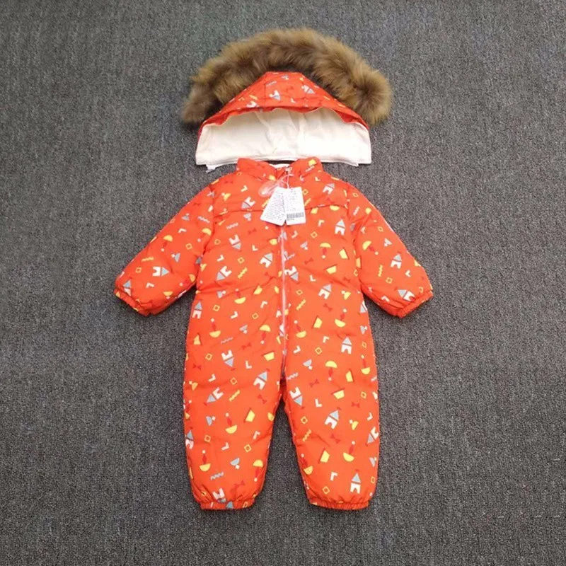 Детский зимний комбинезон с флисовой подкладкой на белом утином пуху до-30