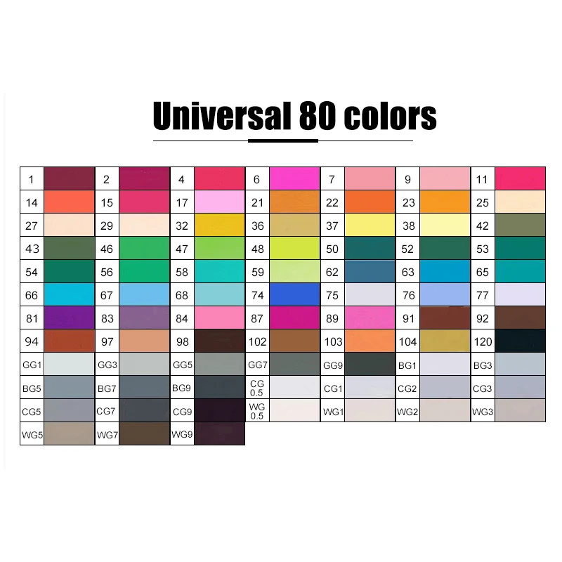 80 Universal set TOUCHNEW 30/40/80/168 художественные маркеры на спиртовой основе, двойной наконечник для рисования манги, аниме, скетчей, дизайна - Цвет: 80 Universal set