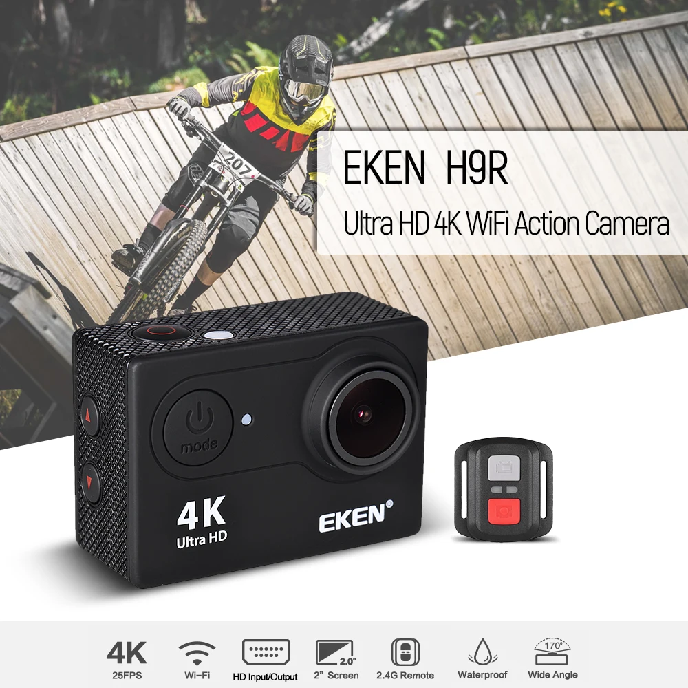 Оригинальная Экшн-камера Eken H9 H9R, Ультра HD, 4 K, Экшн-камера, 30 м, водонепроницаемая, 2,0 'экран, 1080 p, Спортивная камера, экстремальная камера