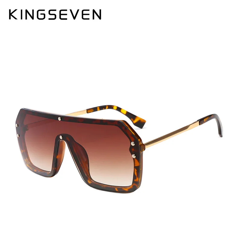 KINGSEVEN, ретро Квадратные Солнцезащитные очки для женщин, фирменный дизайн, металлическая оправа, негабаритные солнцезащитные очки, модные женские градиентные оттенки - Цвет линз: C03