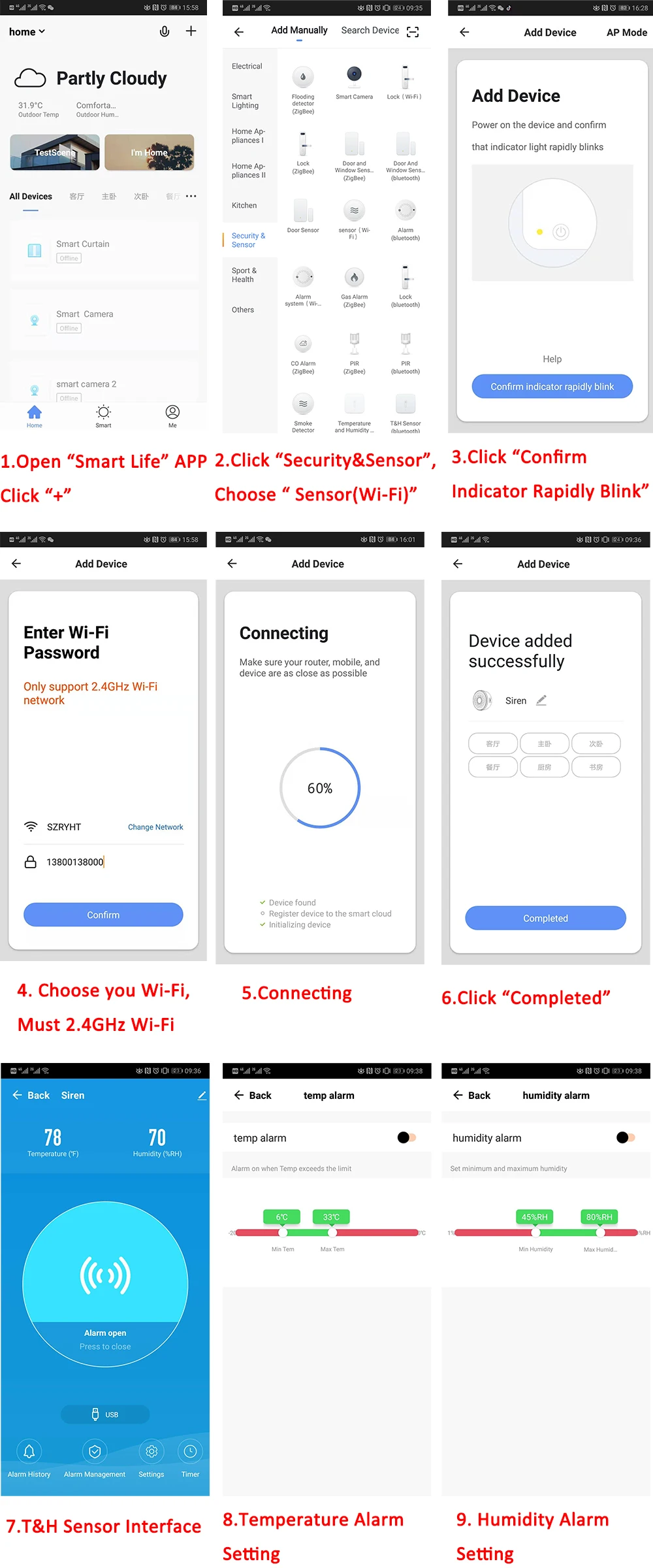 Работает с Amazon Google Home Assistant IFTTT Tuya беспроводной WiFi сирена датчик температуры и влажности