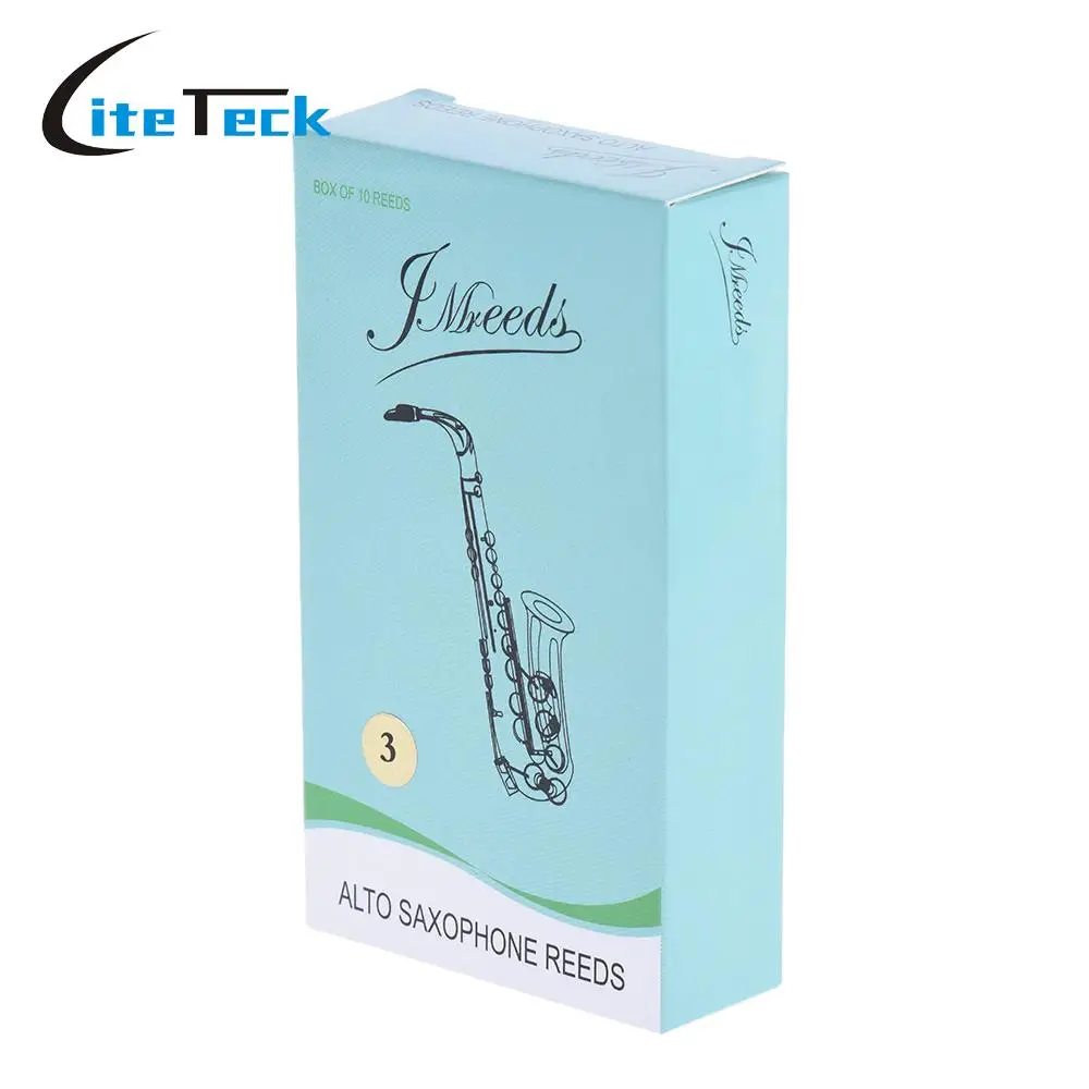 10 шт./лот коробка Eb Alto саксофон Sax Bamboo Reeds Strength 3 0/2 5/2 0 для опции с упаковочной