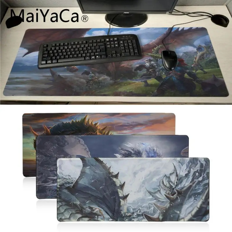 

MaiYaCa Custom Skin Dragon Monster hunter mouse pad gamer play mats Anime mouse pad Print Large Lockedge Gaming Mouse Pad