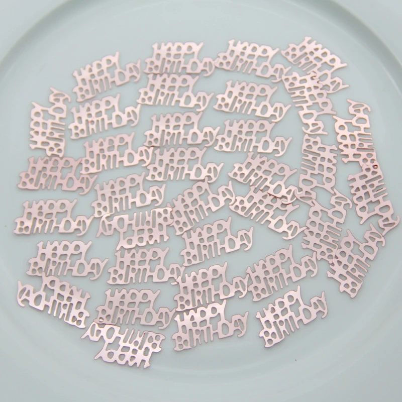 200 pcs с днем рождения конфетти из фольги розовое золото Блеск Конфетти блестки украшения вечерние для декорации стола Декор на день рождения и свадьбу