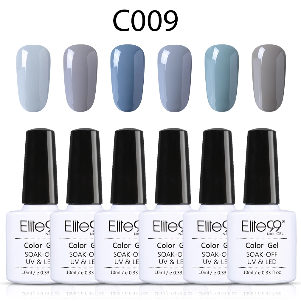 C009 Elite99 6 шт./лот полуперманентный чистый цвет серия Гель-лак для ногтей 10 мл УФ-Гель-лак стойкий лак для ногтей - Цвет: C009