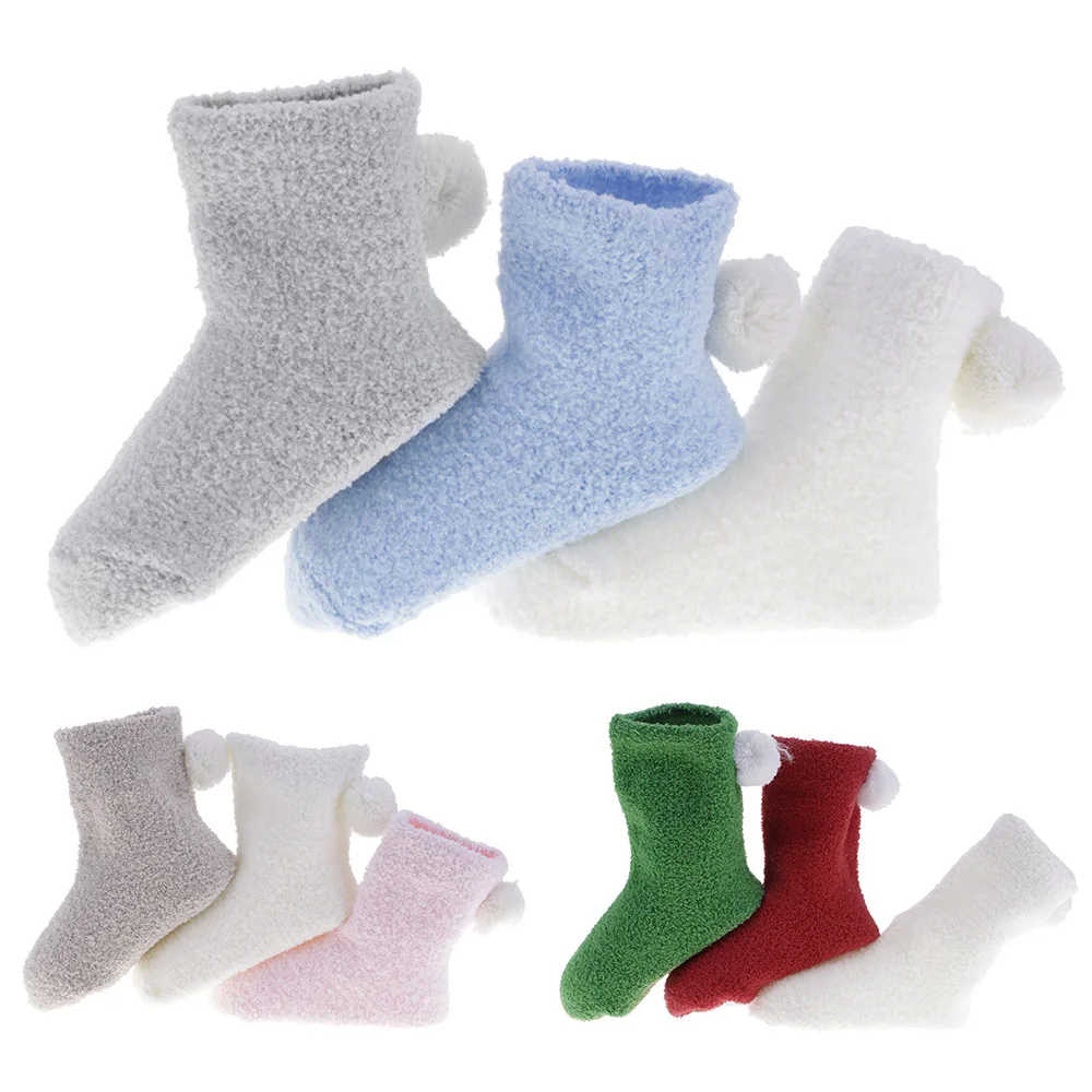 Осенне зимние утепленные теплые дышащие детские носки из кораллового флиса 3