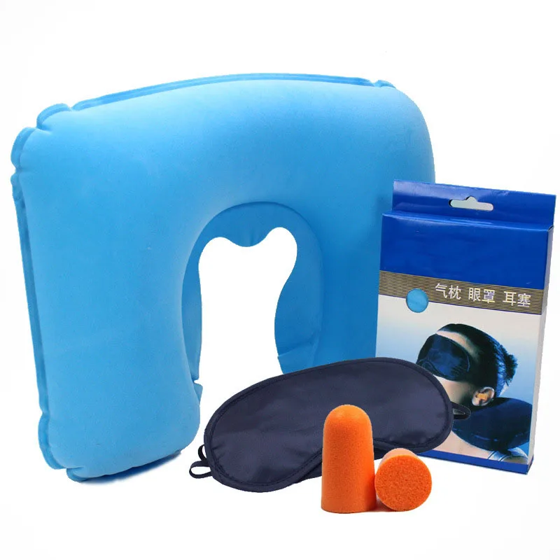 Дорожная подушка для шеи HazyBeauty надувная автомобиля маска глаз и наушники|neck pillow