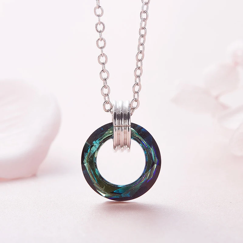 MALANDA Брендовое модное круглое ожерелье подвеска с кристаллами от Swarovski массивное