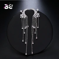 be 8 new style crystal fashion cubic zirconia moon shaped tassel earrings for for women fashion ladies jewelry e525