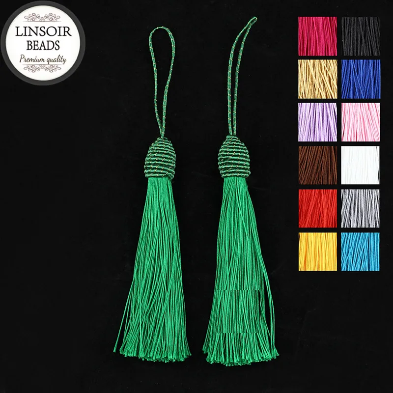 10 шт./лот ручной работы 13 цветов длинная шелковая кисточка 15 см китайский узел