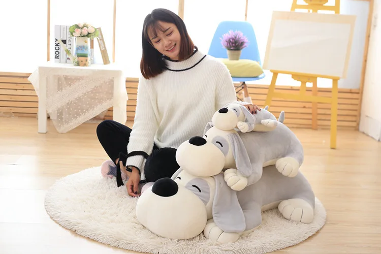 Мягкие игрушки 80 см милая лежа собаки плюшевые мягкая кукла детские плюшевая