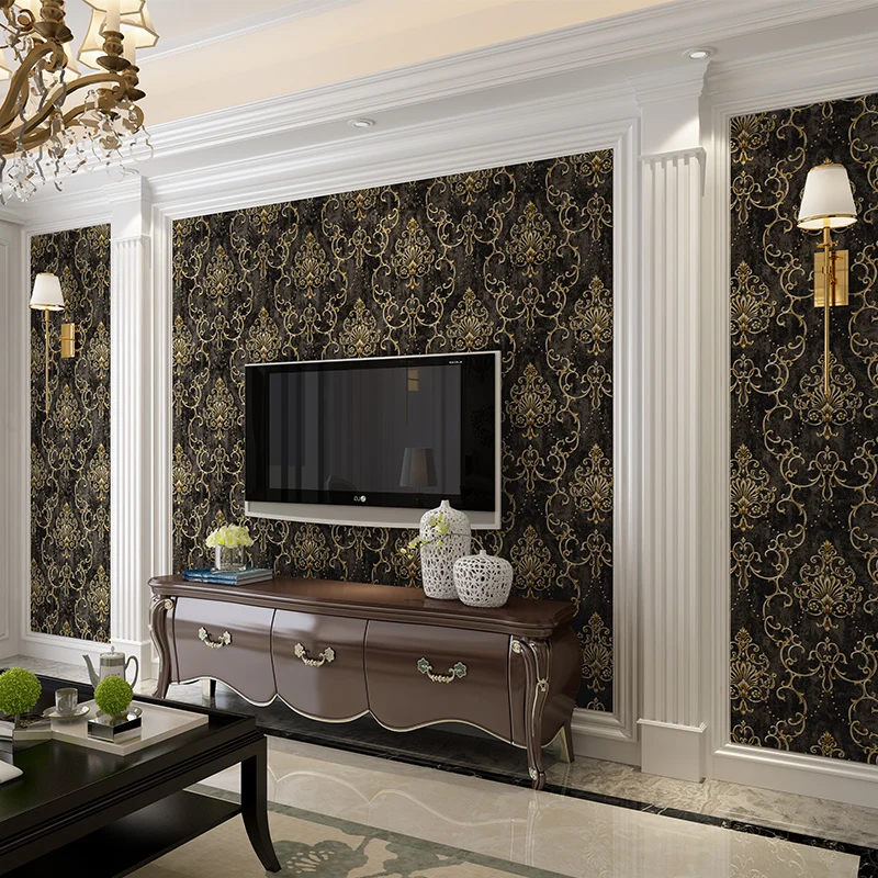 Европейская 3D стереоскопическая настенная бумага с цветочным рисунком для