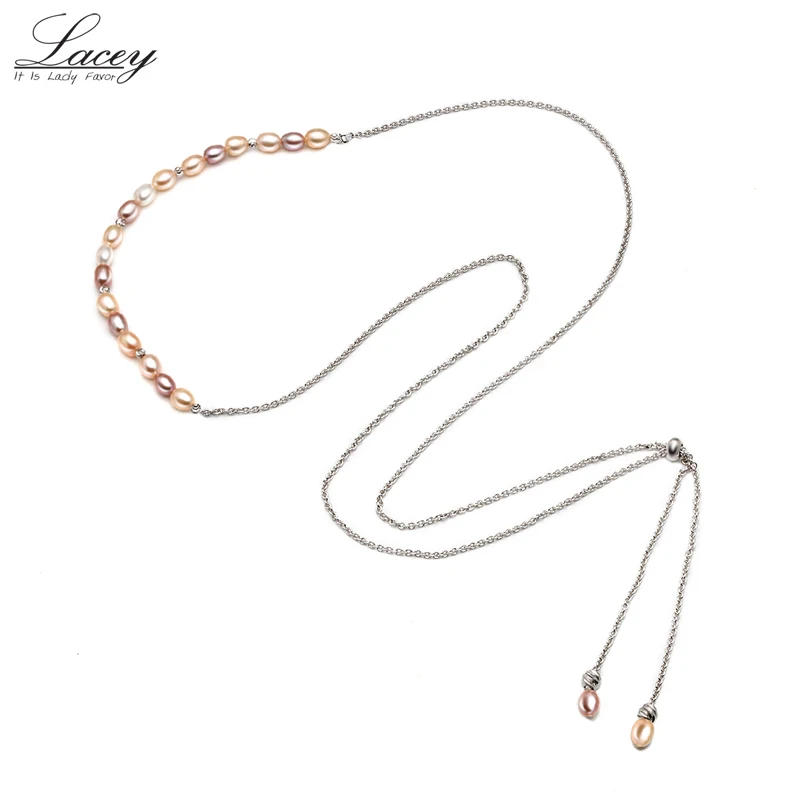 

90 cm long natural freshwater pearl necklace for women,real pearl necklace jewelry long sweater chain christmas gift