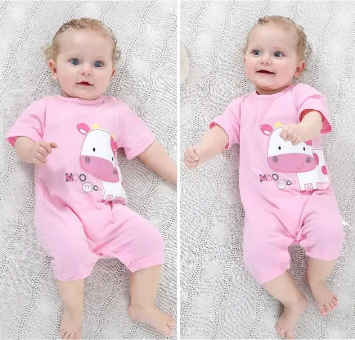 100% cotton baby clothing summer romper for newborn infant costume 12 colours short sleeve girls boys | Детская одежда и обувь