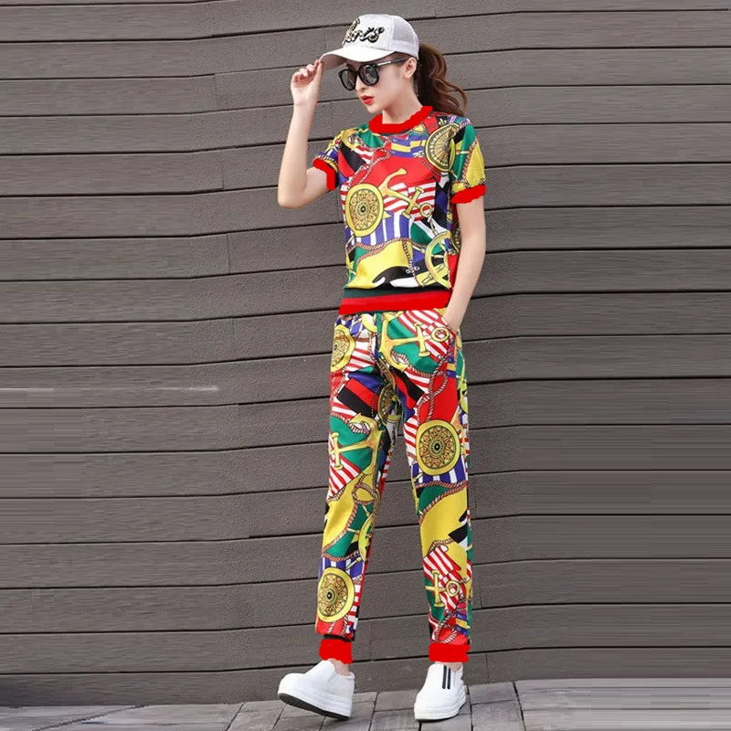 Женский брючный костюм в горошек модельный повседневный из двух предметов топ на